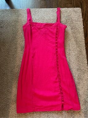 Forever 21 Hot Pink Button-Front Mini Dress